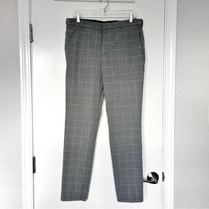 H&M dress pants trousers grey checkered